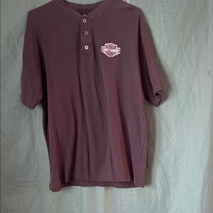 Harley-Davidson Navy woven Henley Shirt